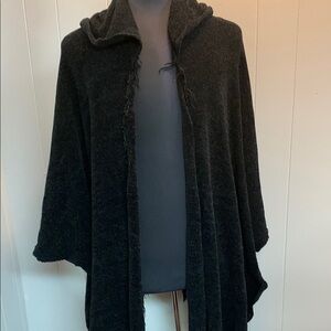 Easel Black Hooded Jacket/Poncho